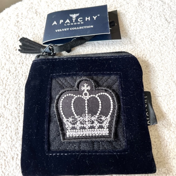Apatchy London Luxury Velvet Crown Patch Coin Purse - Picture 4 of 6